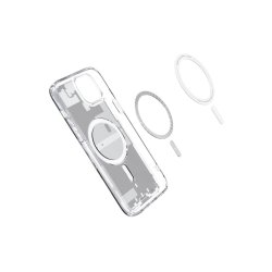 Spigen Ultra Hybrid Mag cover med MagSafe til iPhone 15 Plus - White (Zero One Pattern)