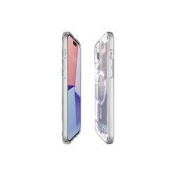 Spigen Ultra Hybrid Mag cover med MagSafe til iPhone 15 Plus - White (Zero One Pattern)