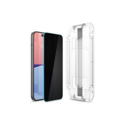 Spigen Glas.tR EZ Fit Privacy h�rdet glas til iPhone 15 Plus