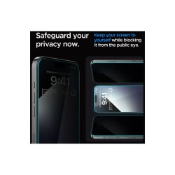 Spigen Glas.tR EZ Fit Privacy h�rdet glas til iPhone 15 Plus