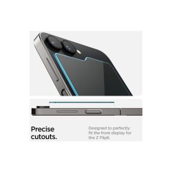 Spigen Glas.tR EZ Fit h�rdet glas til Samsung Galaxy Z Flip 6 - 2 stk..