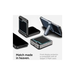 Spigen Glas.tR EZ Fit h�rdet glas til Samsung Galaxy Z Flip 6 - 2 stk..