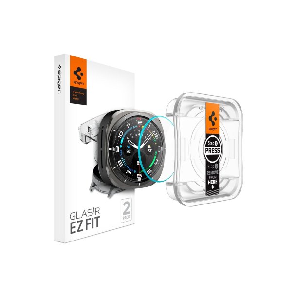 Spigen Glas.TR EZ Fit h�rdet glas til Samsung Galaxy Watch Ultra (47mm) - Clear (2-pak)