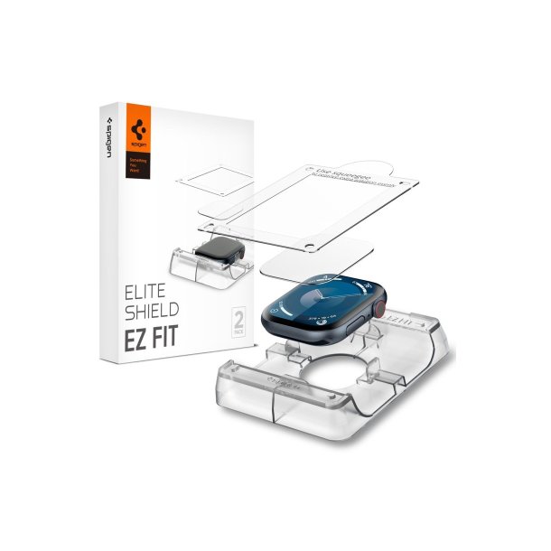 Spigen Elite Shield �EZ FIT� hybridglas 2-pak til Apple Watch 10 (42MM) Clear