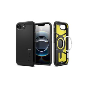 Spigen Tough Armor-cover med MagSafe til iPhone 16e / 17e med stander Black
