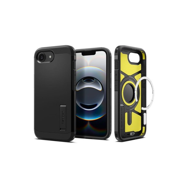 Spigen Tough Armor-cover med MagSafe til iPhone 16e / 17e med stander Black