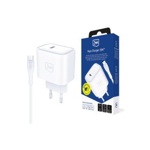 3mk Rayo USB-C-v�goplader 20W med USB-C til USB-C-kabel 60W Hvid