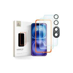 Tech-Protect Supreme Set h�rdet sk�rmbeskyttelsesglas 3-pak til iPhone 16 Transparent