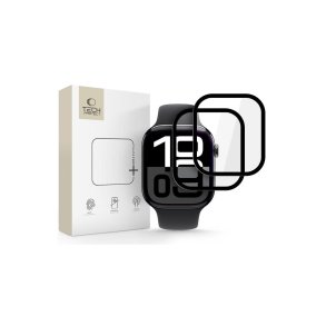Tech-Protect Glass Flex+ hybridglas 2-pak til Apple Watch Series 10 46 mm Sort