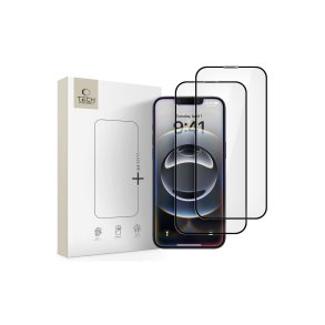 Tech-Protect Glass Fit+ 2-pak h�rdet sk�rmbeskyttelsesglas til iPhone 17e / 16e / 14 / 13 Pro / 13 Sort