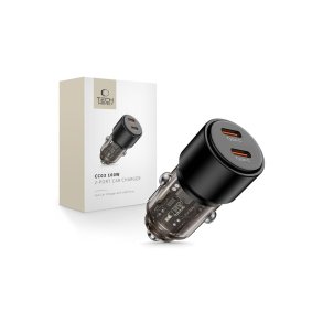 Tech-Protect CC03 PD-biloplader med 2 porte 100W Sort
