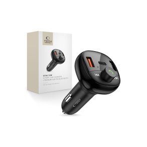 Tech-Protect CC06 PD-biloplader med 3 porte og FM-transmitter 72W Sort