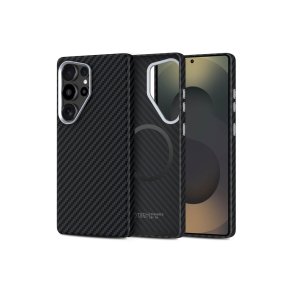 Tech-Protect Ion Carbon MagSafe-cover til Samsung Galaxy S25 Ultra Sort