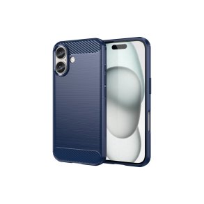 Hurtel cover med carbon-look til iPhone 16 Bl�