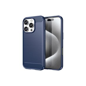 Hurtel cover med carbon-look til iPhone 16 Pro Bl�