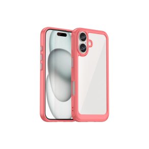 Hurtel Outer Space hybridcover med fleksibel ramme til iPhone 16 Plus R�d