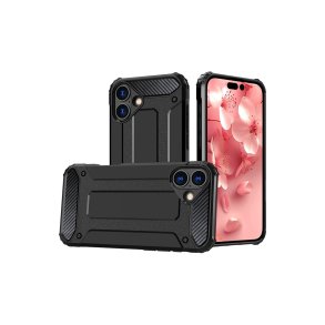 Hurtel Hybrid Armor robust hybridcover til iPhone 16 Plus Sort