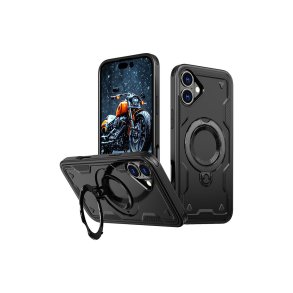 Hurtel Hybrid Armor Trendy MagSafe-hybridcover til iPhone 16 Sort