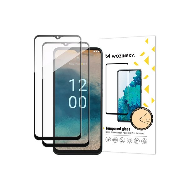 Wozinsky Full Glue 2-pak h�rdet sk�rmbeskyttelsesglas til Nokia G22 9H med fuld d�kning og sort ramme