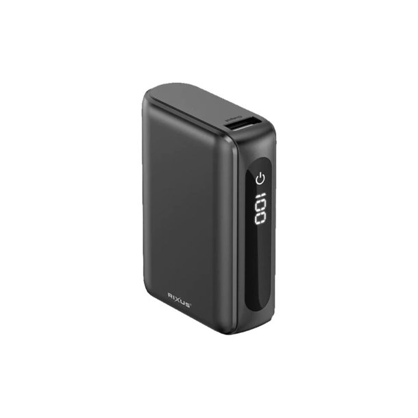 Powerbank 10.000 mAh kompakt med digital display sort