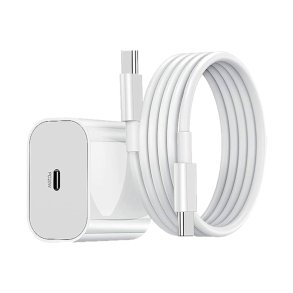 Hurtigoplader USB-C Hvid (Adapter + Kabel)