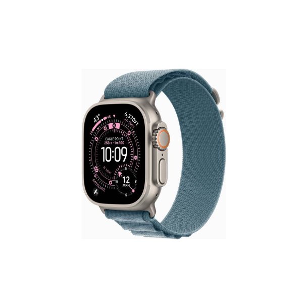 Apple Watch Ultra 3 GPS + Cellular 49mm Natural Titanium Case med Light Blue Alpine Loop M