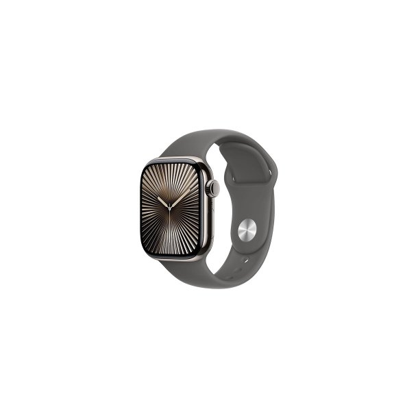 Apple Watch Series 10 GPS + Cellular 46mm Natural Titanium Case with Stone Grey Sport Band M/L