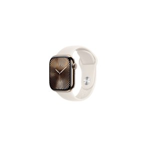 Apple Watch Series 10 GPS + Cellular 46mm Gold Titanium Case with Starlight Sport Band M/L
