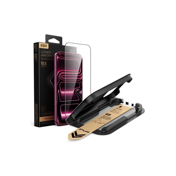 ESR UltraFit Armorite Pro h�rdet sk�rmbeskyttelsesglas til iPhone 17 Pro / 18 Pro Sort