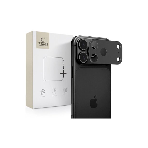 Tech-Protect Camalloy Fit+ kamerabeskyttelse til iPhone 18 Pro Max Sort