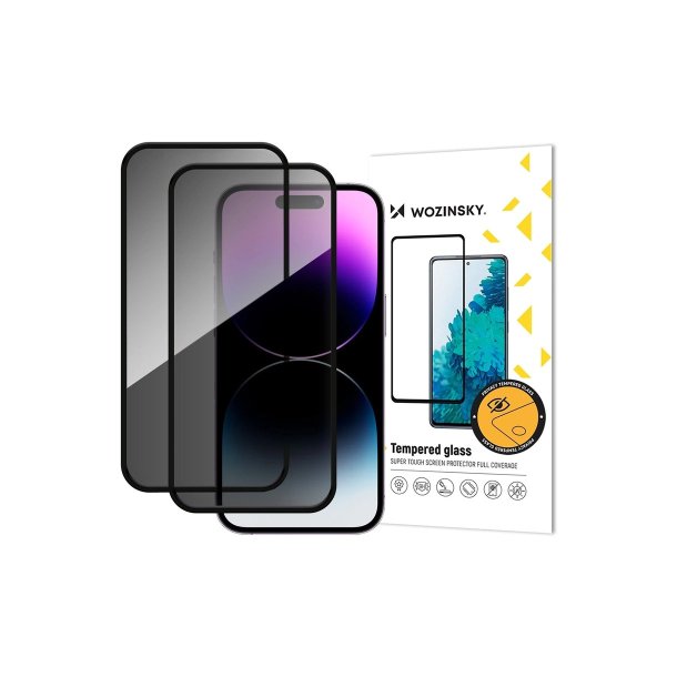 Wozinsky Privacy Glass 2-pak sk�rmbeskyttelsesglas til iPhone 18 Pro