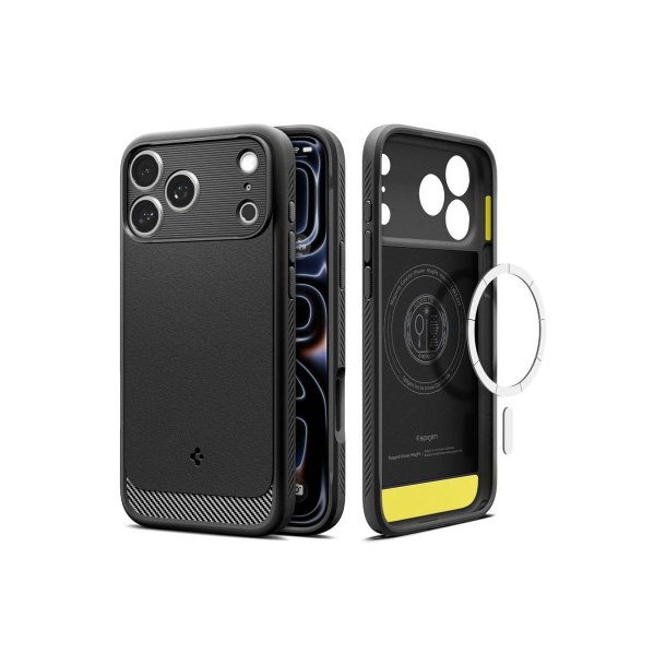 Spigen Rugged Armor MagSafe-cover til iPhone 17 Pro Max / 18 Pro Max Mat sort
