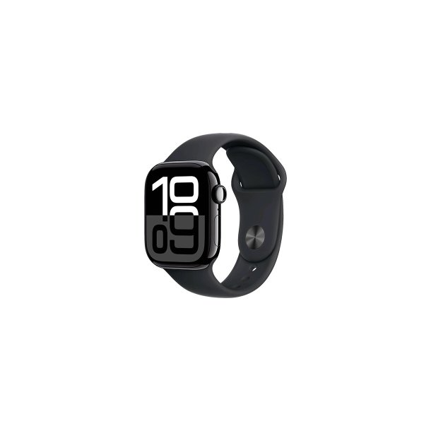 Apple Watch Series 10 (2024) LTE 42mm Jet Black Aluminium Case med Black Sport Band S/M