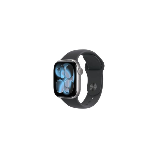 Apple Watch Series 11 (2025) GPS 42mm Space Grey Aluminium Case med Black Sport Band M/L