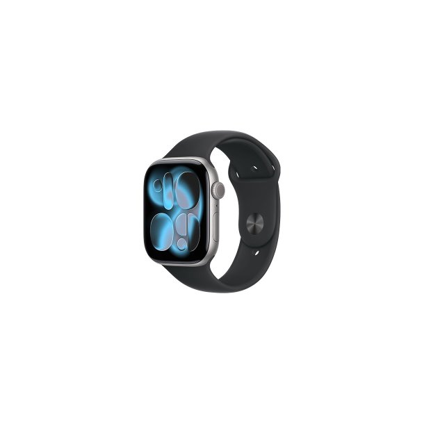 Apple Watch Series 11 (2025) 5G 46mm Space Grey Aluminium Case med Black Sport Band M/L