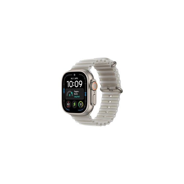 Apple Watch Ultra 4 (2026) 5G 49mm Natural Titanium Case med Translucent Grey Ocean Band