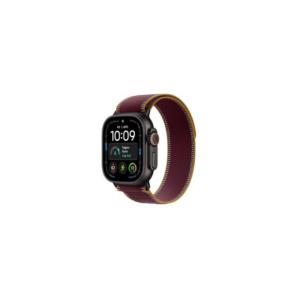 Apple Watch Ultra 4 (2026) 5G 49mm Black Titanium Case med Burgundy Trail Loop M/L