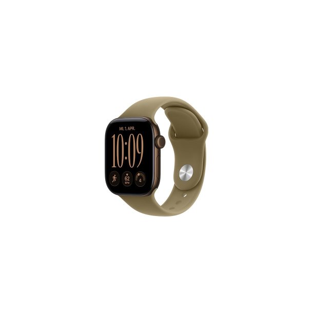 Apple Watch Series 12 (2026) GPS 42mm Dark Bronze Aluminium Case med Olive Sport Band S/M