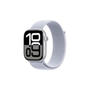 Apple Watch Series 10 GPS 46mm Silver Aluminium Case med Sport Loop Blue Cloud